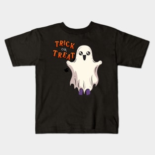 Trick or treat Funny cute Scary ghost Halloween cute scary little ghost Kids T-Shirt